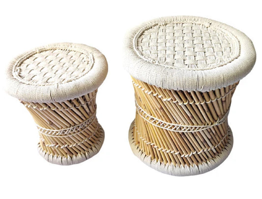 Marais Woven Cane Mudda Stool Set
