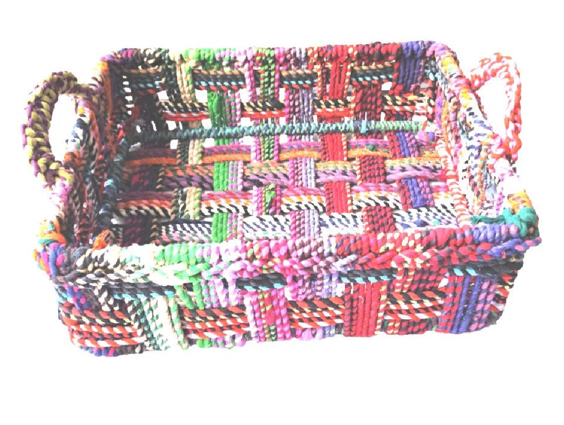 Large Chindi Hand-woven Rectangular Basket