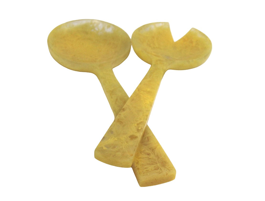 Lemon Yellow Resin Salad Servers