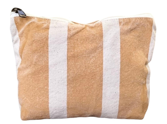 Sienna Striped Canvas Cosmetic Pouch