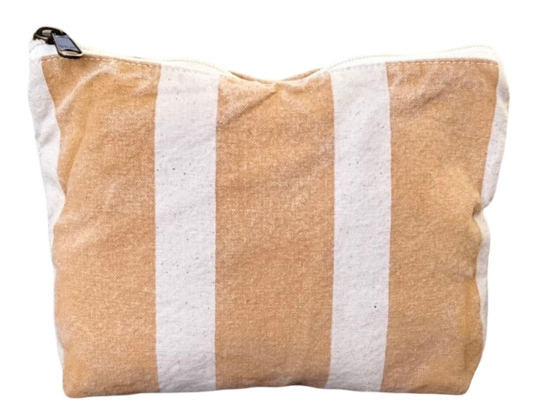 Sienna Striped Canvas Cosmetic Pouch