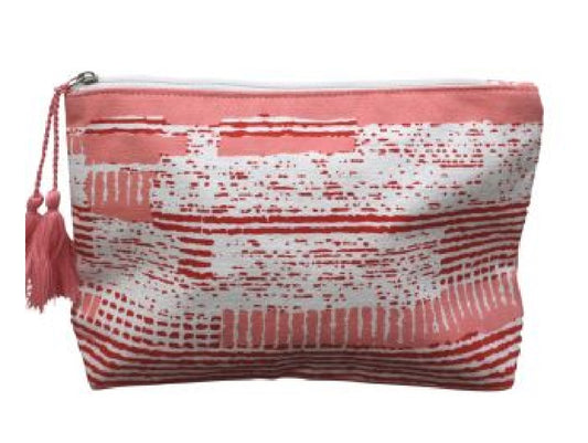 Cotton Cosmetic Pouch Pink striped