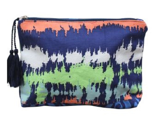 Cotton Cosmetic Pouch Multi blue