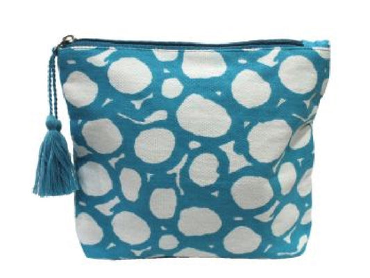 Cotton Cosmetic Pouch with Obscure Circle Design