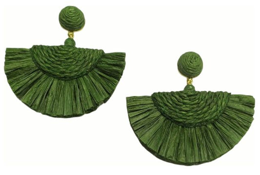 Sage Raffia Earrings