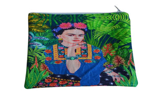 Cotton Cosmetic Pouch with Frida Bracelet Design