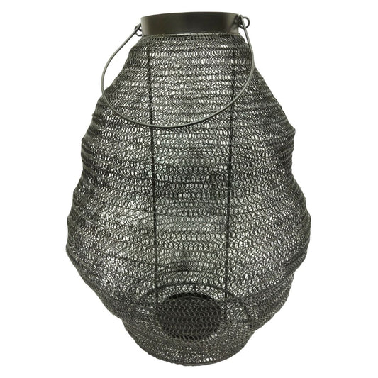 Large Black Wire Lantern 20 (base) x37 (w) x 46(h) cm