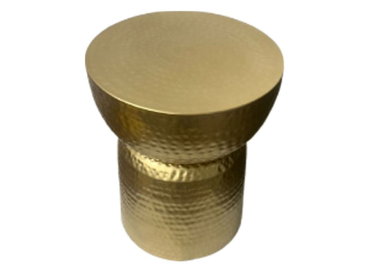 Hammered Brass Top-Heavy Side Table