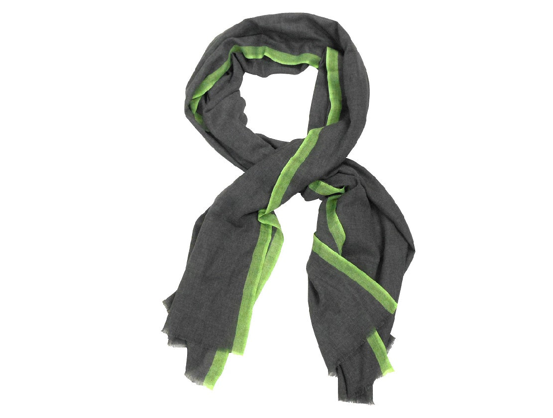 Wool Scarf Grey and Green