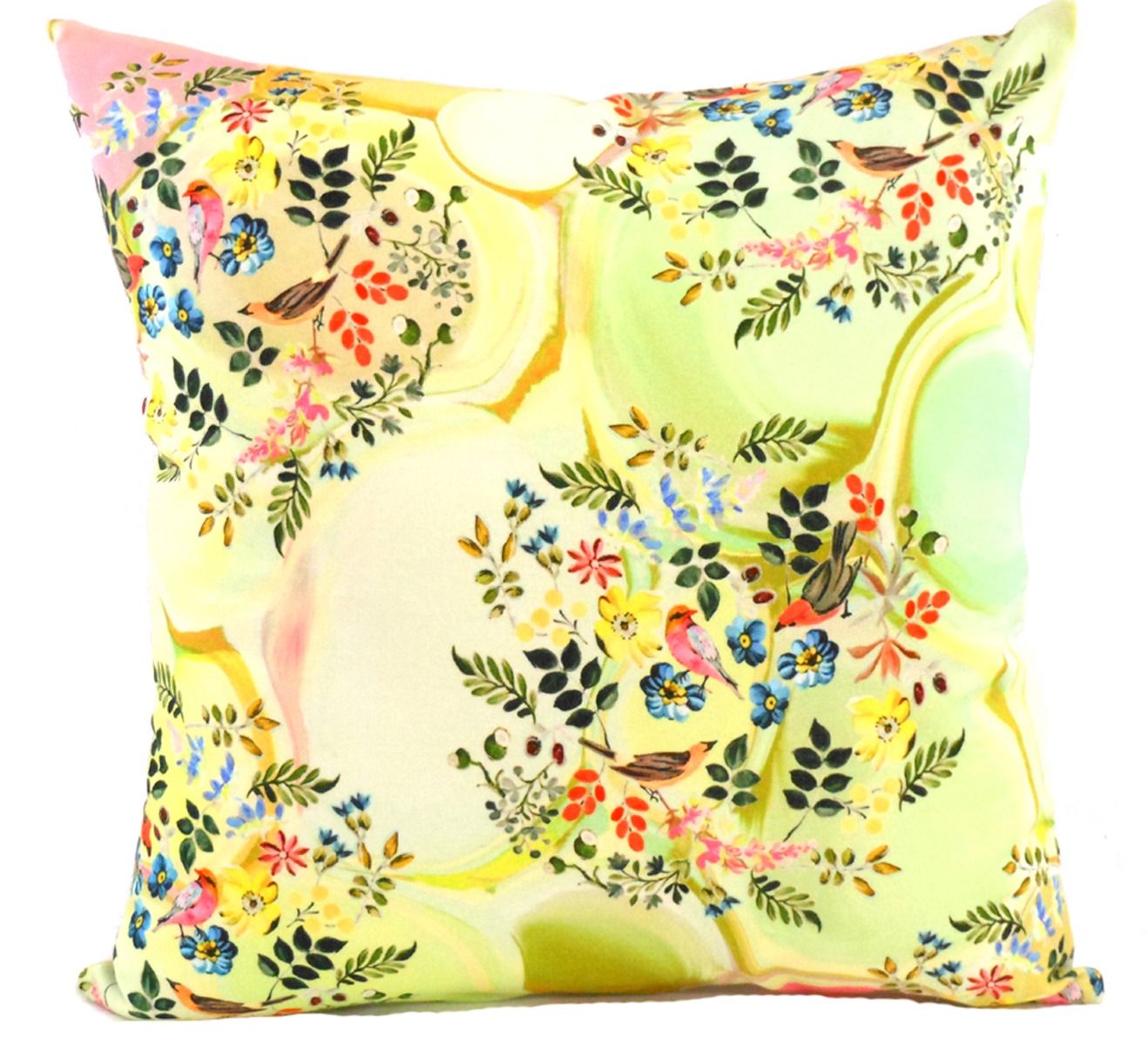 Yellow floral cushion