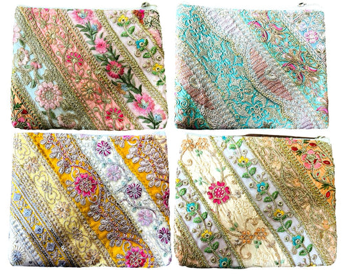 Embroidered and Beaded Cosmetic Purses