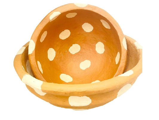 Ochre bowl in dot design