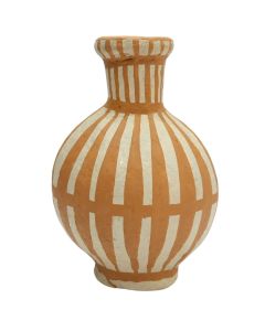 Ochre Paper mache vase