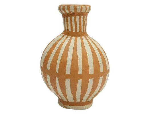 Ochre Paper mache vase