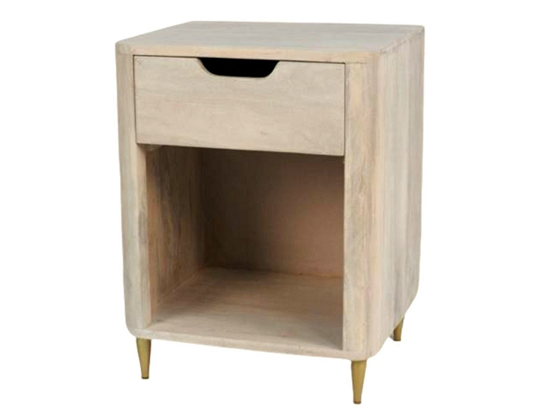 Light Oak Finish Bedside Table