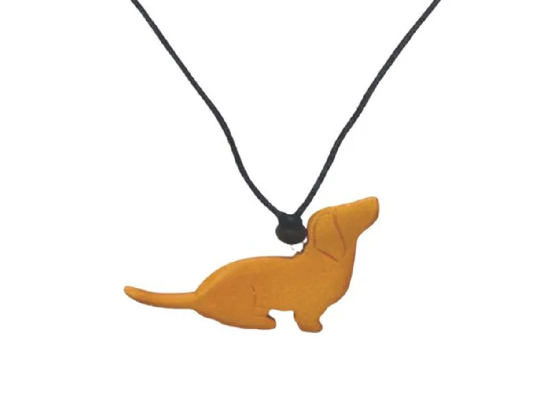Wooden Dog Pendant Necklace