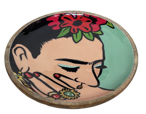 Round platter with Frida design