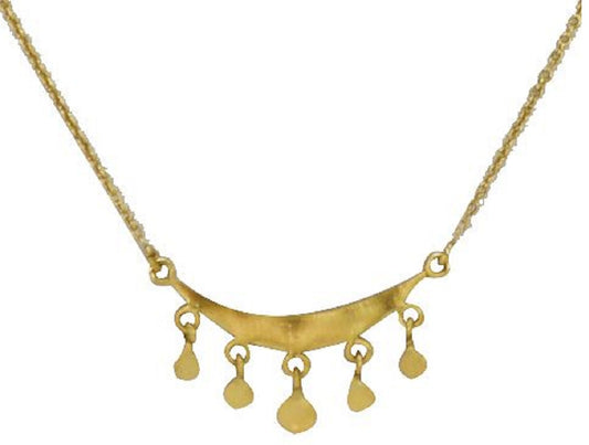 Necklace with gold plaiting