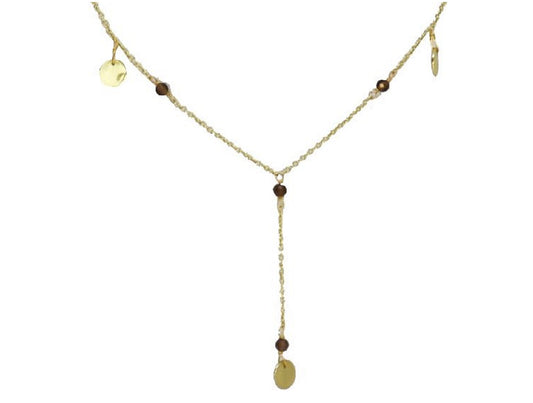 Smokey necklace with gold plaiting