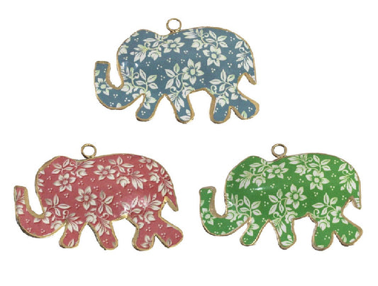Set of 3 Elephants with Floral Design