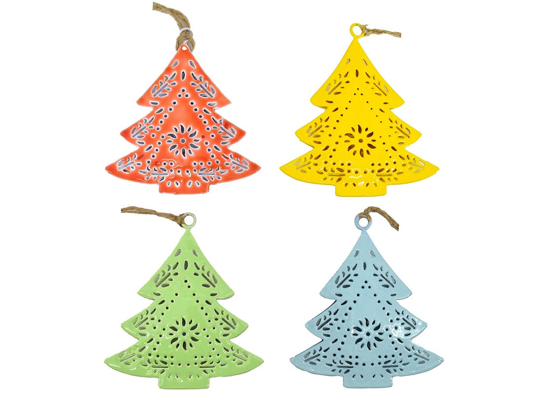 Set of 4 Handcrafted Metal Cutout Pine Trees - SALE!