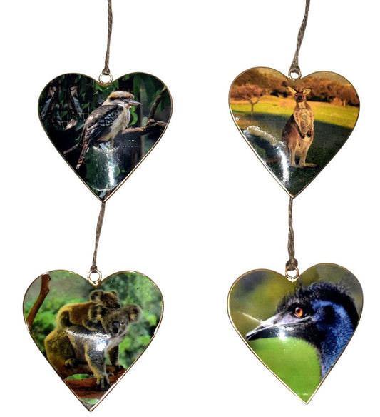 Set of 4 Australian Animal Hearts