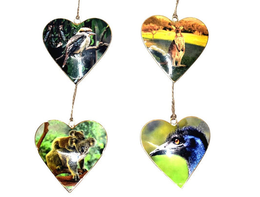 Set of 4 Australian Animal Hearts