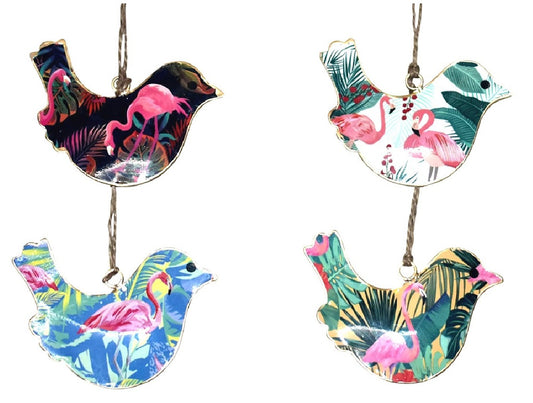 Set of 4 Birds with Flamingo Design