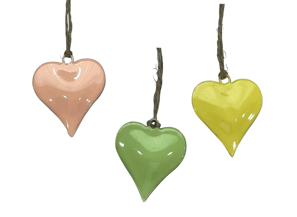 Set of 3 Coloured Hearts