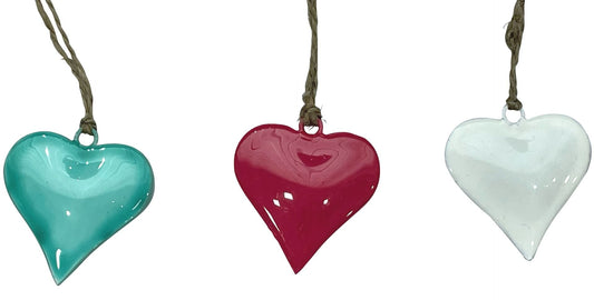 Set of 3 Coloured Hearts