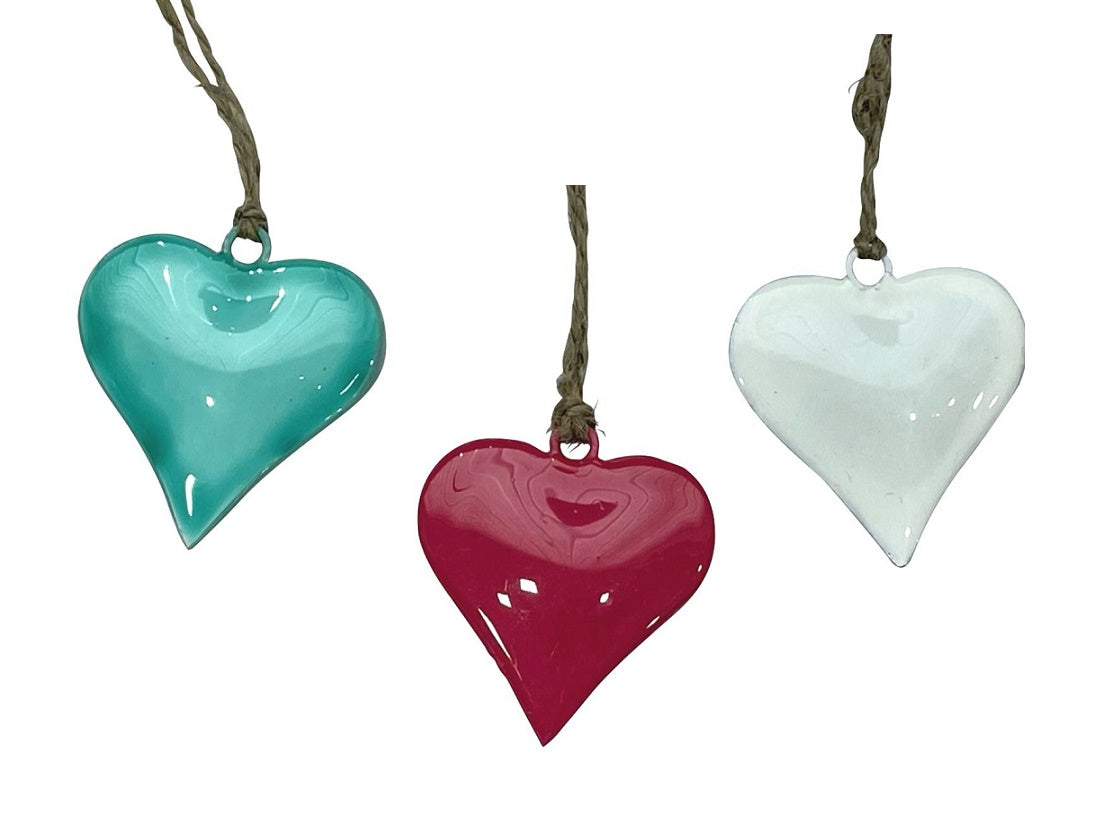 Set of 3 Coloured Hearts