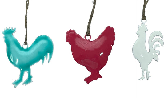 Set of 3 Coloured Chickens