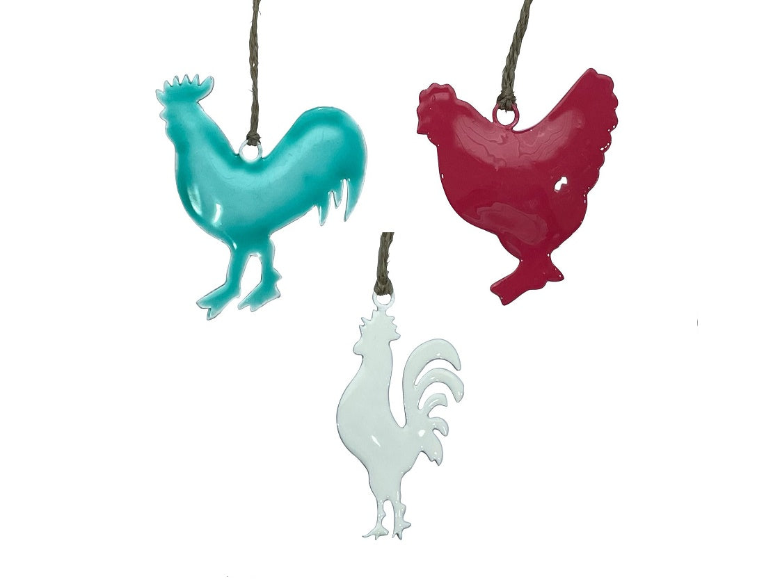 Set of 3 Coloured Chickens