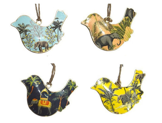 Set of 4 Birds with Elephant Design