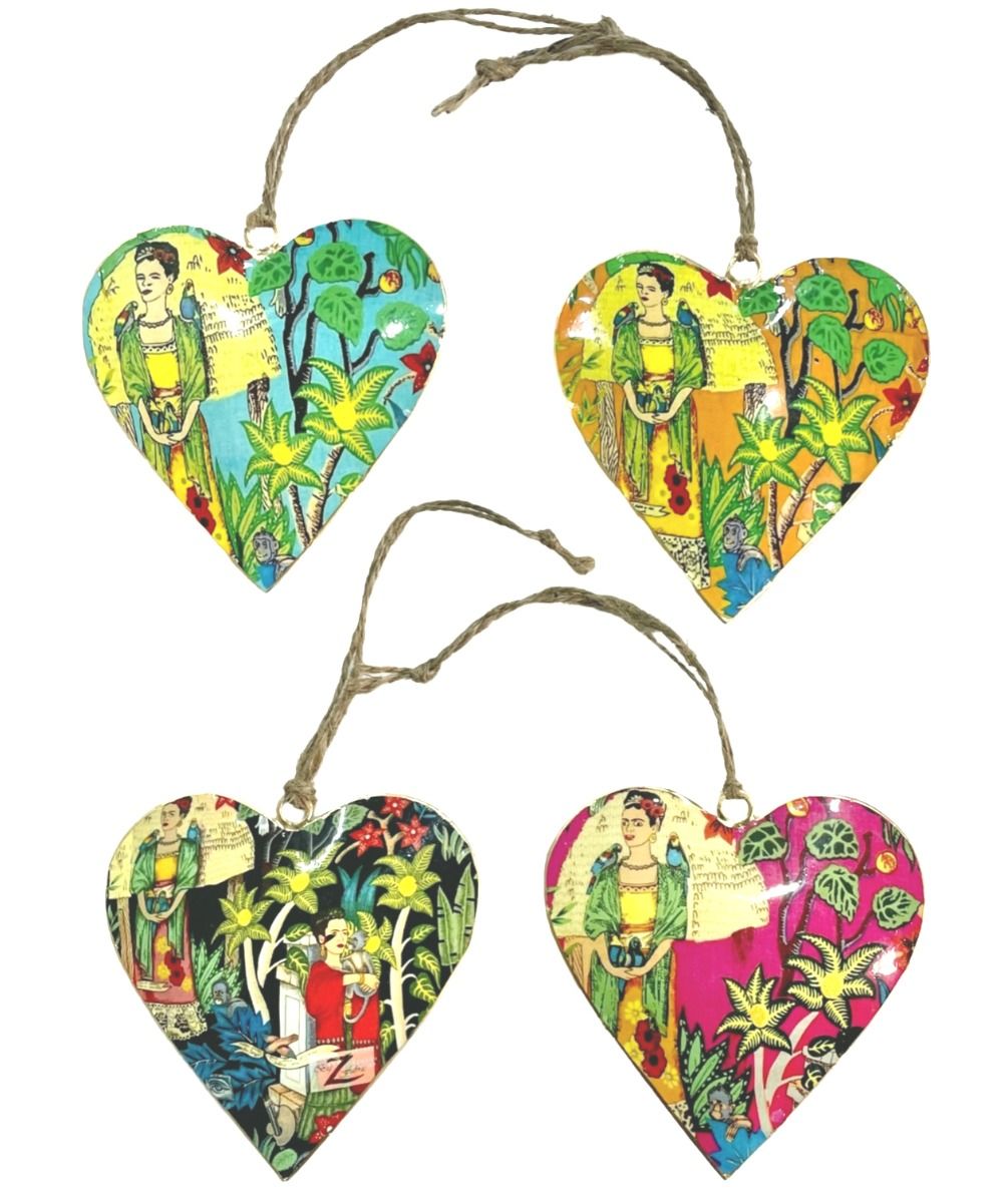 Set of 4 Frida Kahlo Landscape Hearts