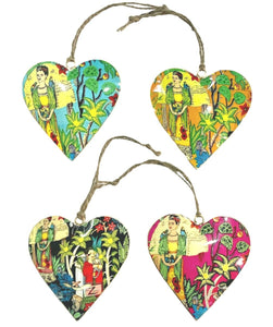 Set of 4 Frida Kahlo Hearts