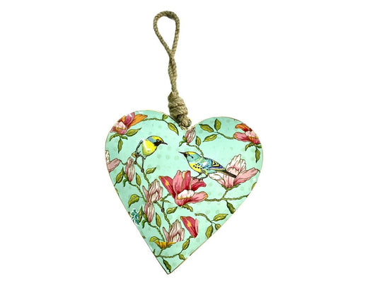 Heart with Small Birds & Flower Design