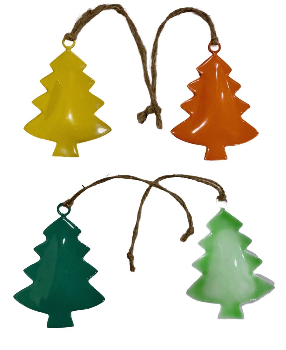 Set of 4 Coloured Tree Hangings