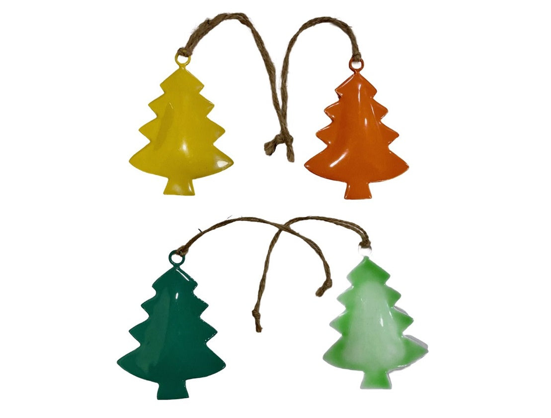 Set of 4 Coloured Tree Hangings