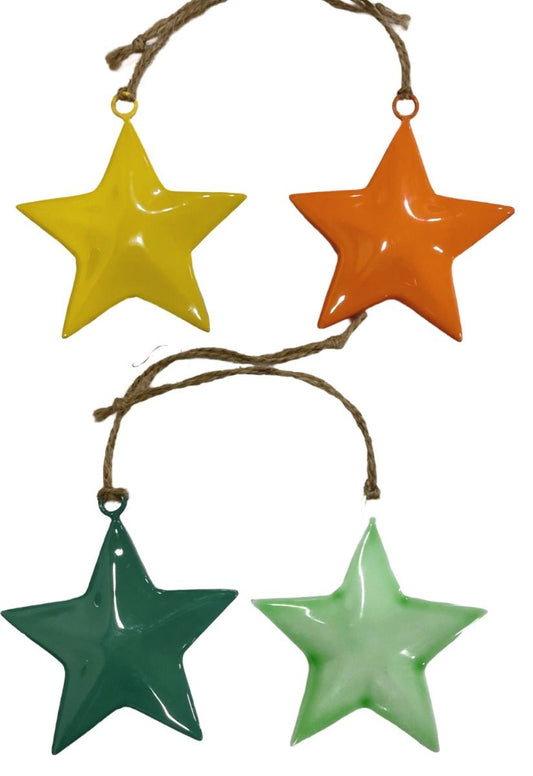 Set of 4 Coloured Star Hangings