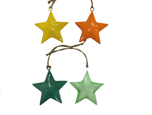 Set of 4 Coloured Star Hangings