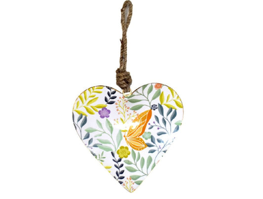 Butterfly & Flower Design Large Heart