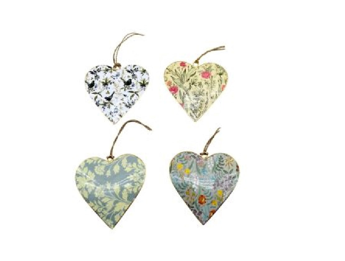 Set of 4 Demure Floral Hearts