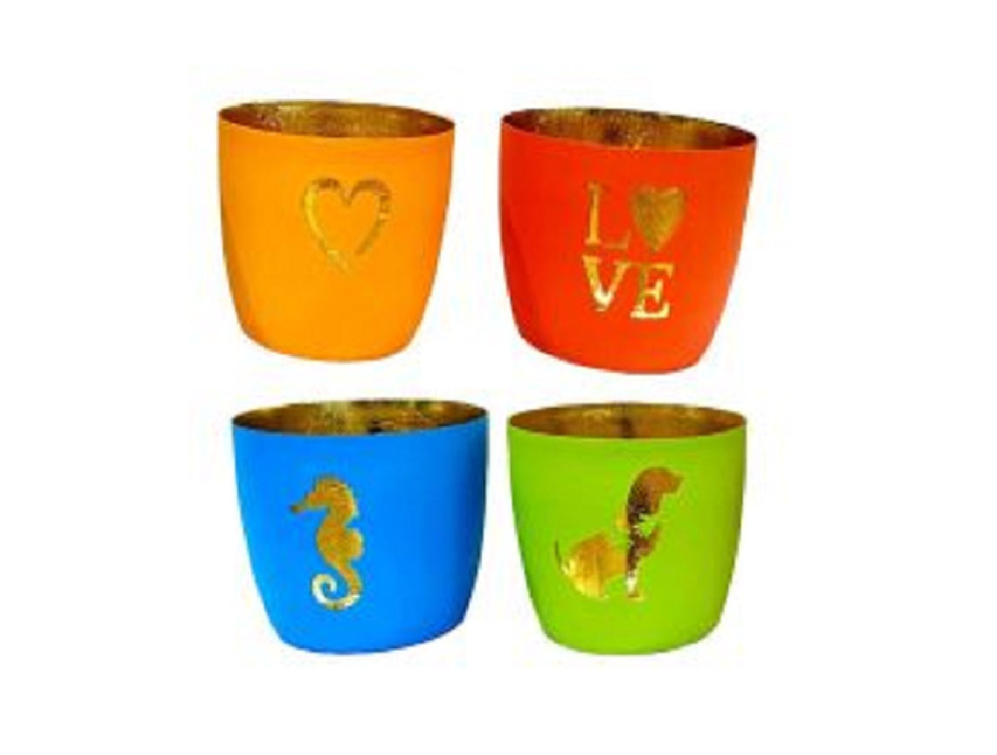 Fiesta Gold-Lined Metal Votive Set