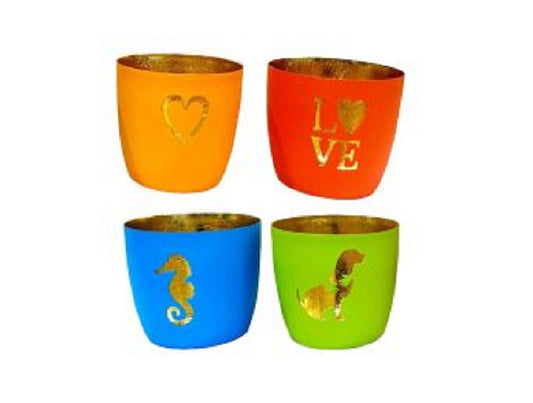 Fiesta Gold-Lined Metal Votive Set