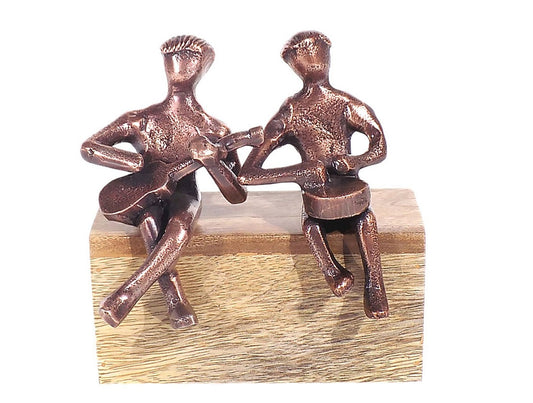 Brass Musicians on a Wooden Base