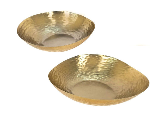 S/2 Brushed gold finished bowls