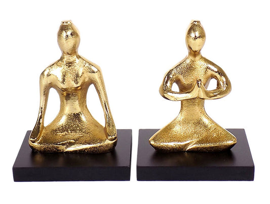 Set of Two Seated Buddha Statues