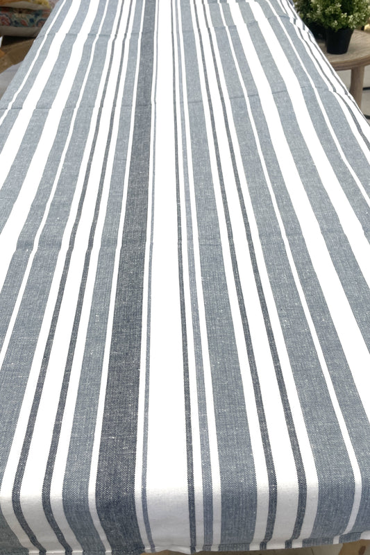 Blue Stripe Cotton Tablecloth