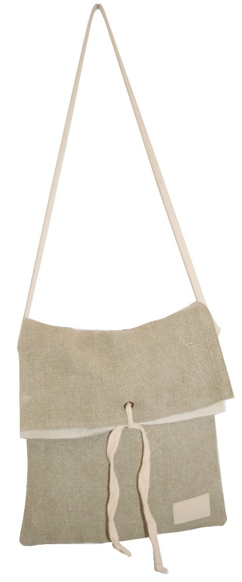 Grey cotton shoulder bag